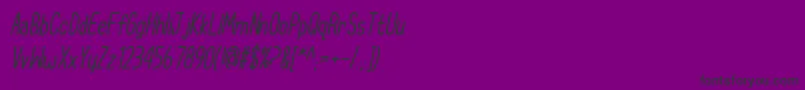 CupcakeSmilesItalic-Schriftart – Schwarze Schriften auf violettem Hintergrund