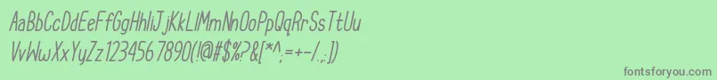 CupcakeSmilesItalic Font – Gray Fonts on Green Background