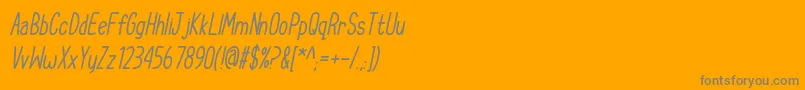 CupcakeSmilesItalic-Schriftart – Graue Schriften auf orangefarbenem Hintergrund