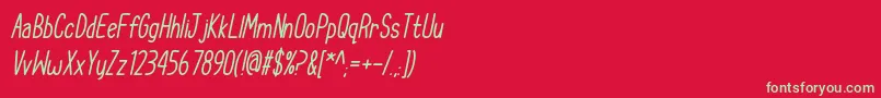 CupcakeSmilesItalic Font – Green Fonts on Red Background