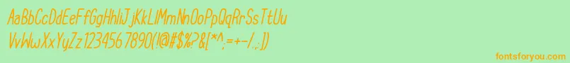 CupcakeSmilesItalic-Schriftart – Orangefarbene Schriften auf grünem Hintergrund