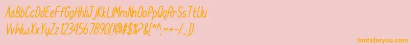 CupcakeSmilesItalic Font – Orange Fonts on Pink Background