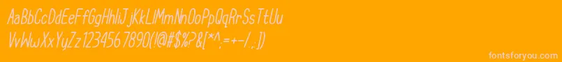 CupcakeSmilesItalic Font – Pink Fonts on Orange Background