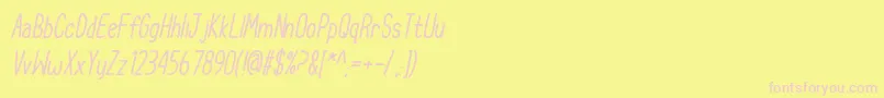 CupcakeSmilesItalic-fontti – vaaleanpunaiset fontit keltaisella taustalla
