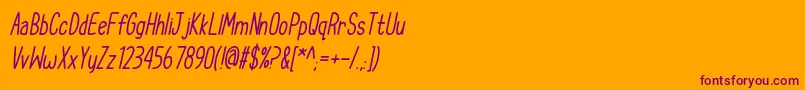 CupcakeSmilesItalic Font – Purple Fonts on Orange Background