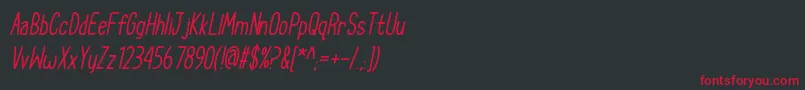 Czcionka CupcakeSmilesItalic – czerwone czcionki na czarnym tle