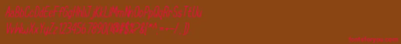 CupcakeSmilesItalic Font – Red Fonts on Brown Background
