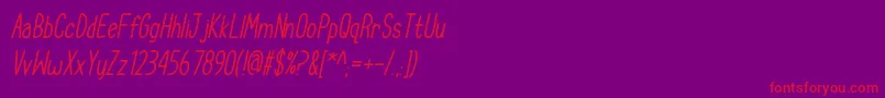 CupcakeSmilesItalic-Schriftart – Rote Schriften auf violettem Hintergrund