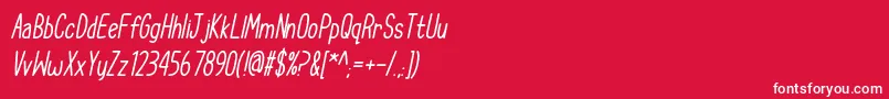 CupcakeSmilesItalic Font – White Fonts on Red Background