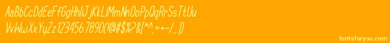 CupcakeSmilesItalic Font – Yellow Fonts on Orange Background