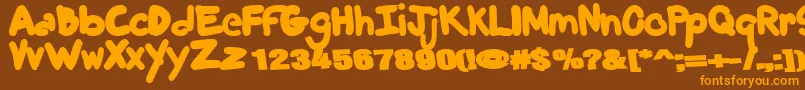 Trendy Font – Orange Fonts on Brown Background