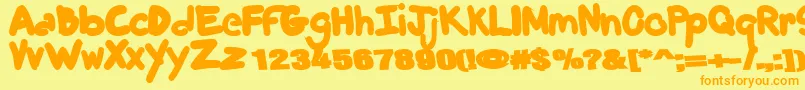 Trendy Font – Orange Fonts on Yellow Background