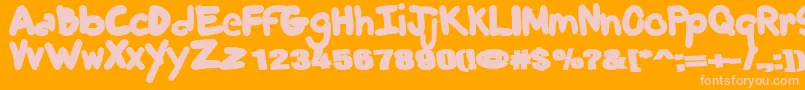 Trendy Font – Pink Fonts on Orange Background