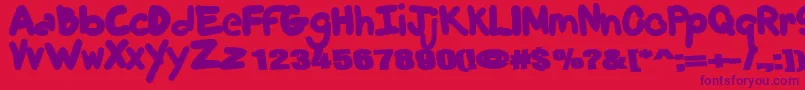 Trendy Font – Purple Fonts on Red Background