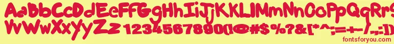 Trendy Font – Red Fonts on Yellow Background