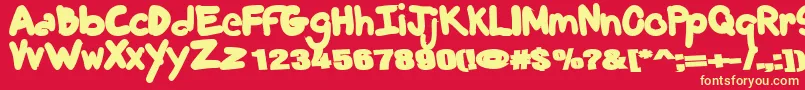 Trendy Font – Yellow Fonts on Red Background