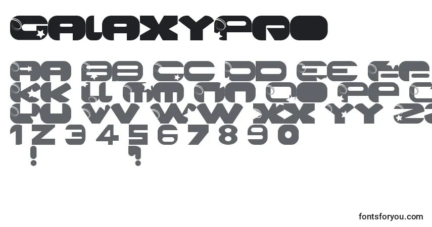 Шрифт GalaxyPro – алфавит, цифры, специальные символы