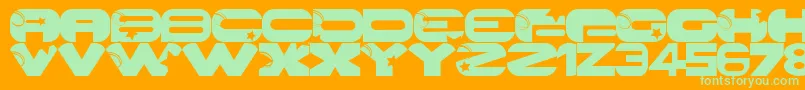 GalaxyPro Font – Green Fonts on Orange Background