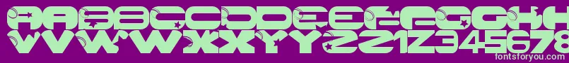 GalaxyPro Font – Green Fonts on Purple Background