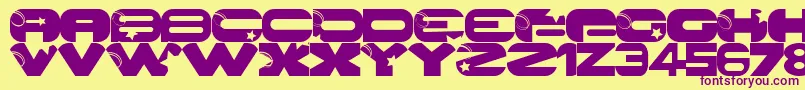 GalaxyPro Font – Purple Fonts on Yellow Background