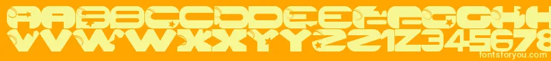 GalaxyPro Font – Yellow Fonts on Orange Background
