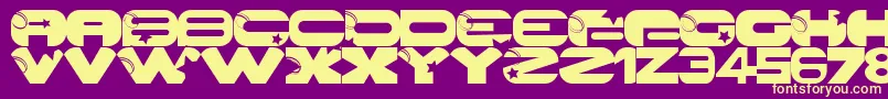 GalaxyPro Font – Yellow Fonts on Purple Background