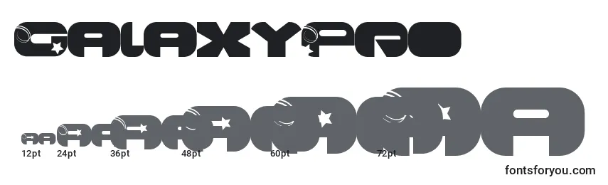 Размеры шрифта GalaxyPro