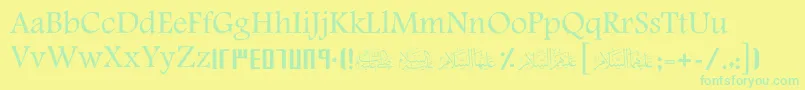 ScShmookh01 Font – Green Fonts on Yellow Background