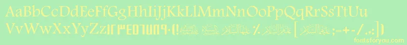ScShmookh01 Font – Yellow Fonts on Green Background