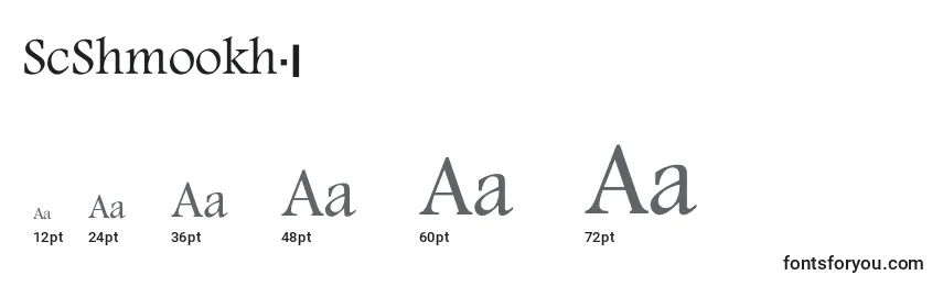 ScShmookh01 Font Sizes