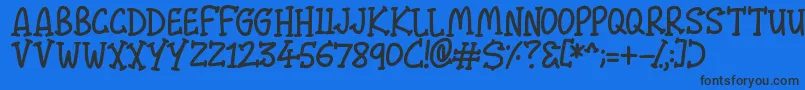 Malarky Font – Black Fonts on Blue Background