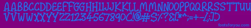 Malarky-Schriftart – Blaue Schriften auf violettem Hintergrund