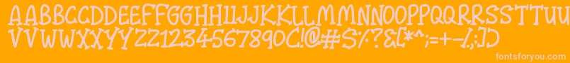 Malarky Font – Pink Fonts on Orange Background