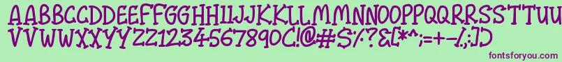 Malarky Font – Purple Fonts on Green Background