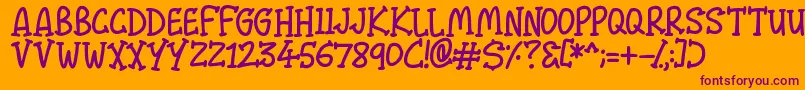 Malarky Font – Purple Fonts on Orange Background