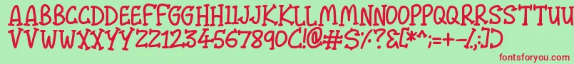 Malarky Font – Red Fonts on Green Background