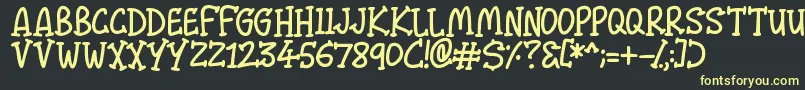 Malarky Font – Yellow Fonts on Black Background