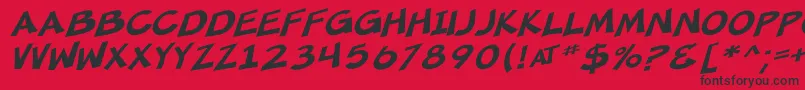 SfMincedMeatOblique Font – Black Fonts on Red Background