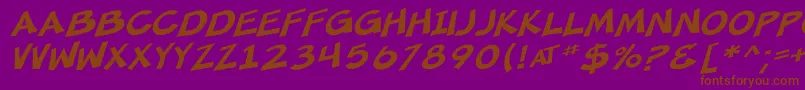 SfMincedMeatOblique Font – Brown Fonts on Purple Background