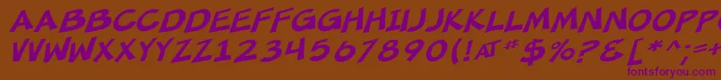 SfMincedMeatOblique Font – Purple Fonts on Brown Background