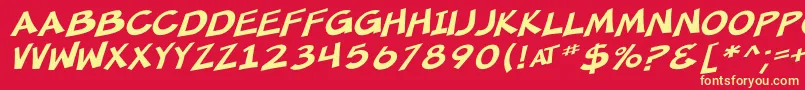 SfMincedMeatOblique Font – Yellow Fonts on Red Background