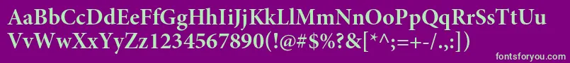 MinionproBoldsubh Font – Green Fonts on Purple Background