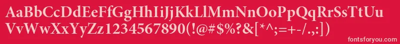 MinionproBoldsubh Font – Pink Fonts on Red Background