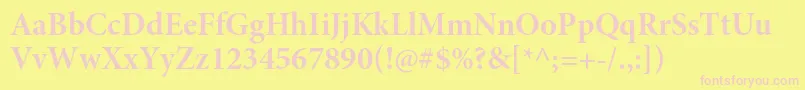 MinionproBoldsubh Font – Pink Fonts on Yellow Background