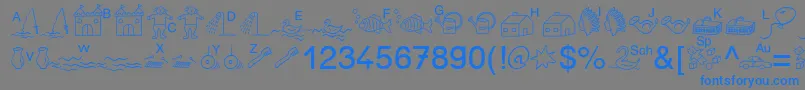 フォントSpAnlaut5Db – 灰色の背景に青い文字