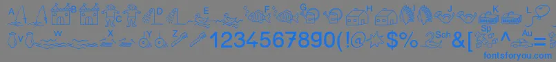 SpAnlaut5Db Font – Blue Fonts on Gray Background