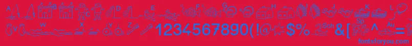 SpAnlaut5Db Font – Blue Fonts on Red Background