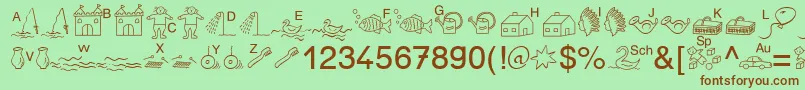 More about SpAnlaut5Db Font SpAnlaut5Db Font – Brown Fonts on Green Background