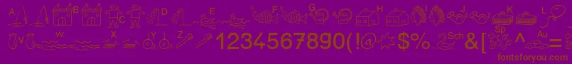 SpAnlaut5Db Font – Brown Fonts on Purple Background
