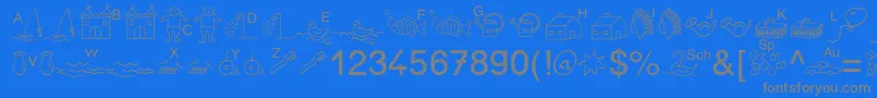 SpAnlaut5Db Font – Gray Fonts on Blue Background